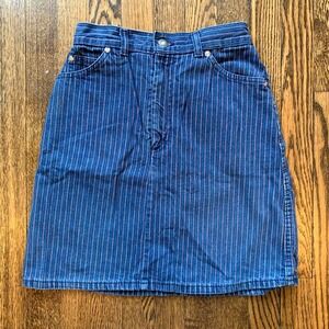 Vintage 60s 70s Levis White Tab Womens Size‎ 9 Striped Denim Skirt 96554-9764